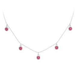 Bezel Set Birthstone Drop Necklace - 5 Stone