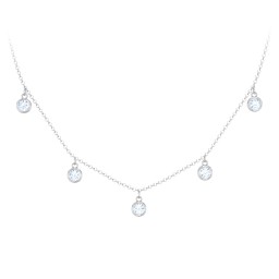 Bezel Set Birthstone Drop Necklace - 5 Stone