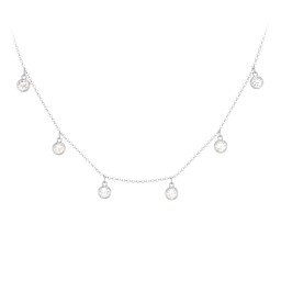 Bezel Set Birthstone Drop Necklace - 6 Stone