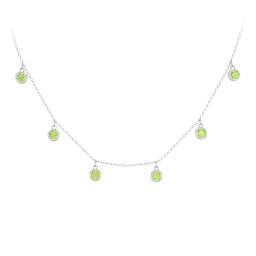 Bezel Set Birthstone Drop Necklace - 6 Stone