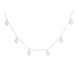 Bezel Set Birthstone Drop Necklace - 6 Stone