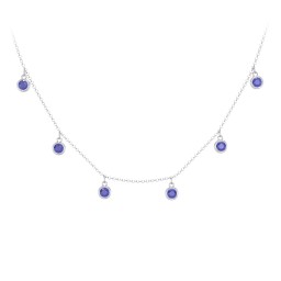 Bezel Set Birthstone Drop Necklace - 6 Stone