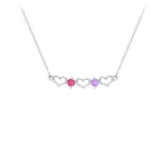 Heart To Heart Necklace with 2 Birthstones