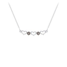 Heart To Heart Necklace with 2 Birthstones