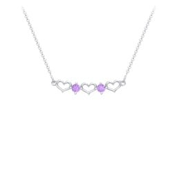 Heart To Heart Necklace with 2 Birthstones