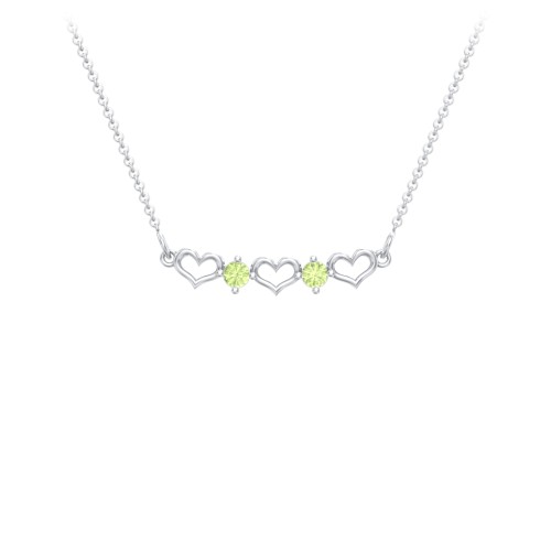 Heart To Heart Necklace with 2 Birthstones