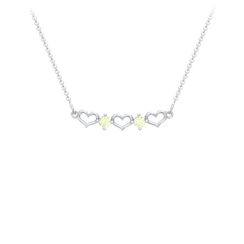 Heart To Heart Necklace with 2 Birthstones
