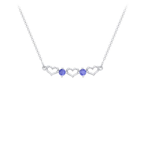 Heart To Heart Necklace with 2 Birthstones