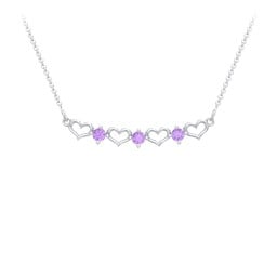 Heart To Heart Necklace with 3 Birthstones