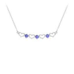 Heart To Heart Necklace with 3 Birthstones