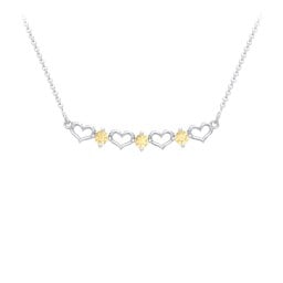 Heart To Heart Necklace with 3 Birthstones