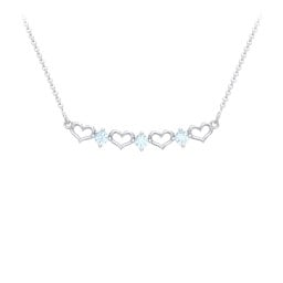 Heart To Heart Necklace with 3 Birthstones