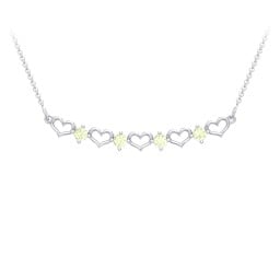 Heart To Heart Necklace with 4 Birthstones