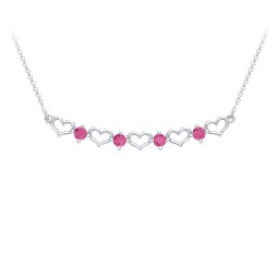 Heart To Heart Necklace with 4 Birthstones