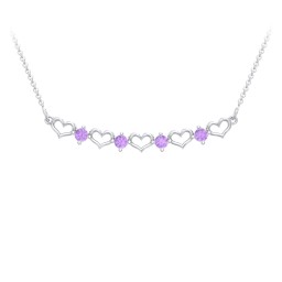 Heart To Heart Necklace with 4 Birthstones