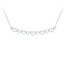 Heart To Heart Necklace with 4 Birthstones