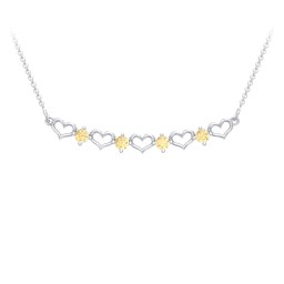 Heart To Heart Necklace with 4 Birthstones