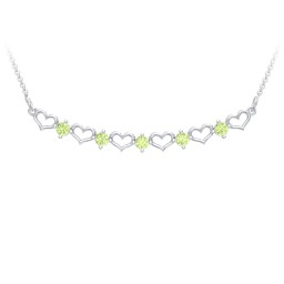 Heart To Heart Necklace with 5 Birthstones