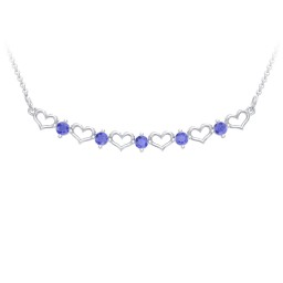 Heart To Heart Necklace with 5 Birthstones