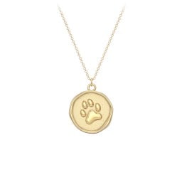Engravable Paw Print Medallion Necklace