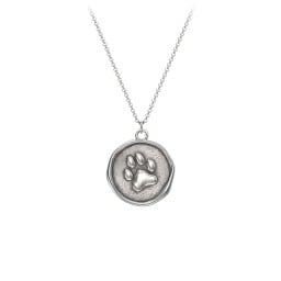Engravable Paw Print Medallion Necklace