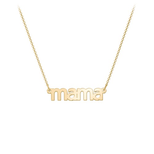 Mama Necklace In Modern Font – 18K Gold Plated Silver