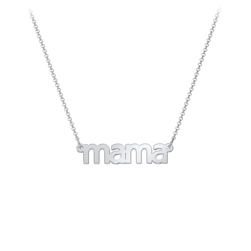 Mama Necklace In Modern Font – Sterling Silver