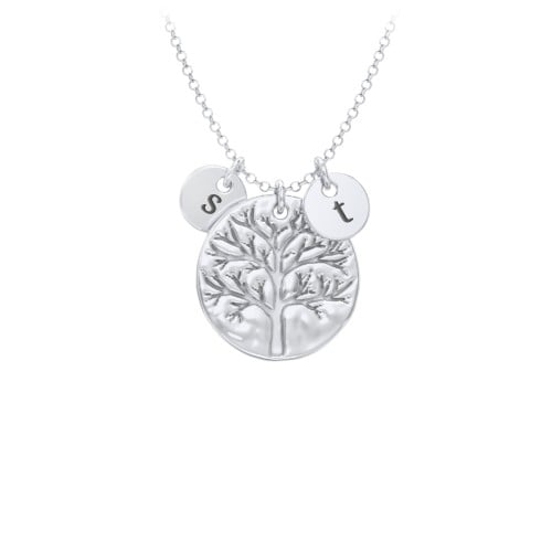 Family Tree Necklace with 2 Engravable Discs