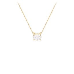 East-West Oval Necklace with Gemstone