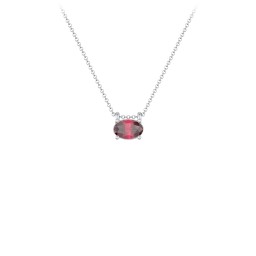 East-West Oval Necklace with Gemstone
