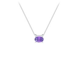 East-West Oval Necklace with Gemstone