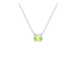 East-West Oval Necklace with Gemstone