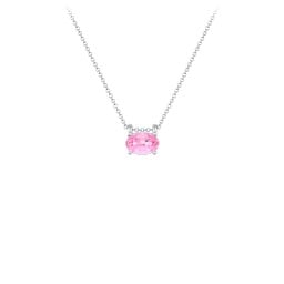 East-West Oval Necklace with Gemstone