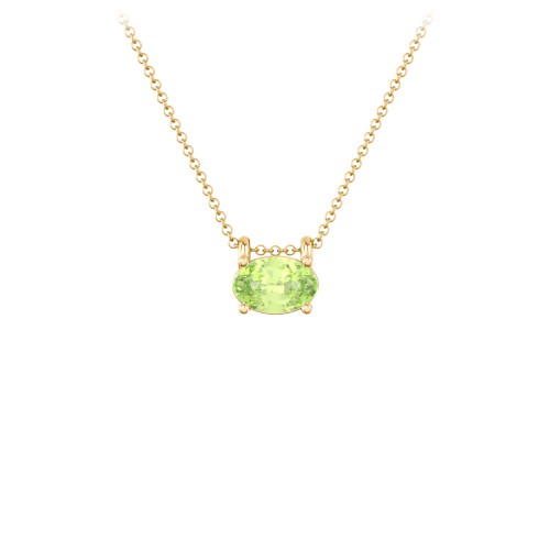 East-West Oval Necklace with Gemstone
