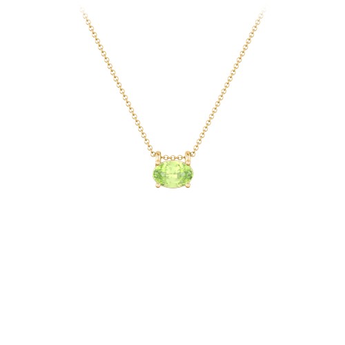 East-West Oval Necklace with Gemstone