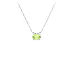 East-West Oval Necklace with Gemstone in 925 Sterling Silver with Peridot