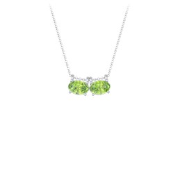 East-West Oval Necklace with 2 Gemstones