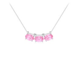 East-West Oval Necklace with 3 Gemstones