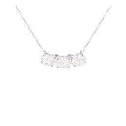 East-West Oval Necklace with 3 Gemstones