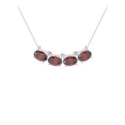 East-West Oval Necklace with 4 Gemstones
