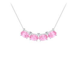 East-West Oval Necklace with 4 Gemstones