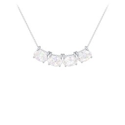 East-West Oval Necklace with 4 Gemstones