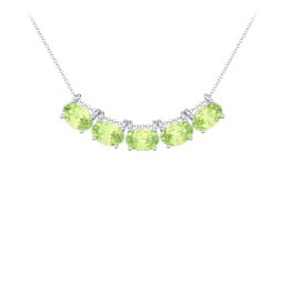 East-West Oval Necklace with 5 Gemstones