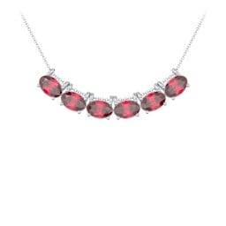 East-West Oval Necklace with 6 Gemstones