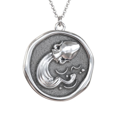 Engravable Aquarius Zodiac Medallion Necklace – Sterling Silver