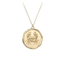 Engravable Cancer Zodiac Medallion Necklace