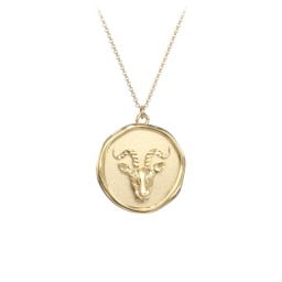Engravable Capricorn Zodiac Medallion Necklace