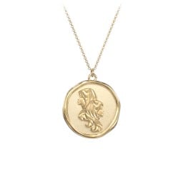 Engravable Gemini Zodiac Medallion Necklace