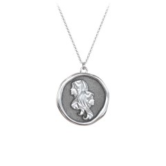 Engravable Gemini Zodiac Medallion Necklace – Sterling Silver