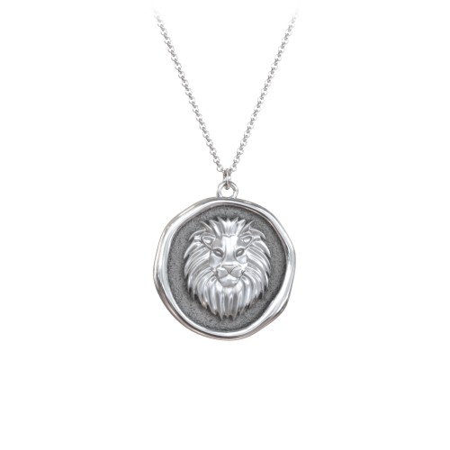 Engravable Leo Zodiac Medallion Necklace – Sterling Silver